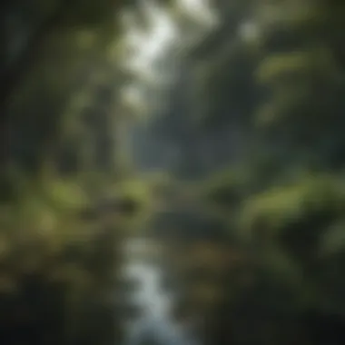 Lush Vegetation and Balanced Ecosystem A serene pond surrounded by lush vegetation showcasing a balanced ecosystem.