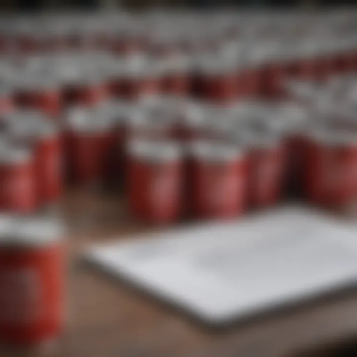 Local regulations displayed on a clipboard regarding paint can disposal