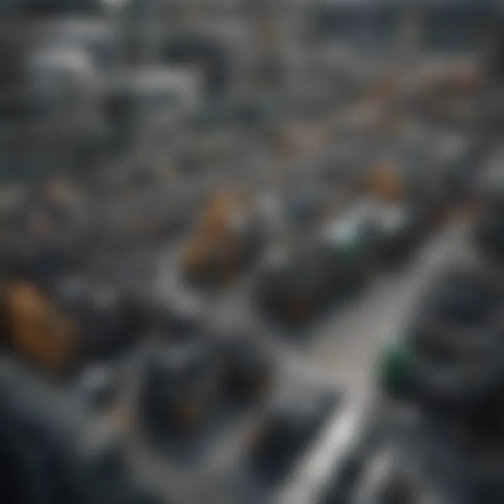 Aerial view of a plastic bottle manufacturing plant showcasing large machinery.