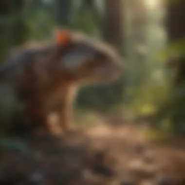 Illustration of native species struggling due to invasive competition