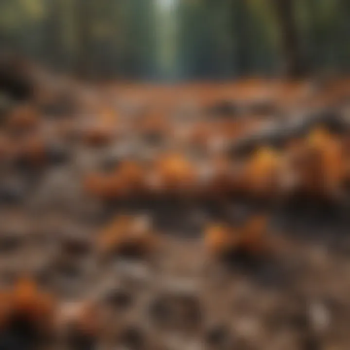 Healthy soil enriched by fallen oak leaves