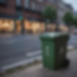 State-of-the-art electric waste bin in a modern urban setting