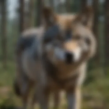 Impact of Habitat Loss on Grey Wolves A diagram illustrating the impact of habitat loss on grey wolf populations.