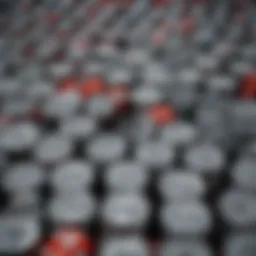 A detailed view of aluminum cans ready for recycling