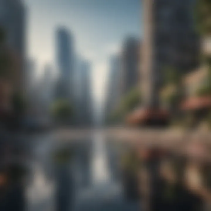 Urban skyline reflecting energy consumption and modern architecture