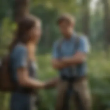 Interns participating in a field study focused on climate research