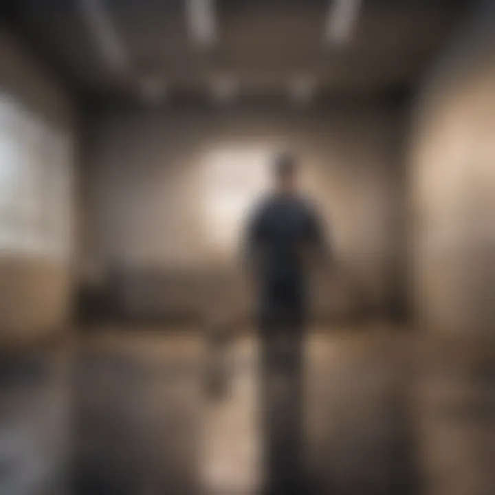 Sanitation inspector assessing cleanliness of facilities