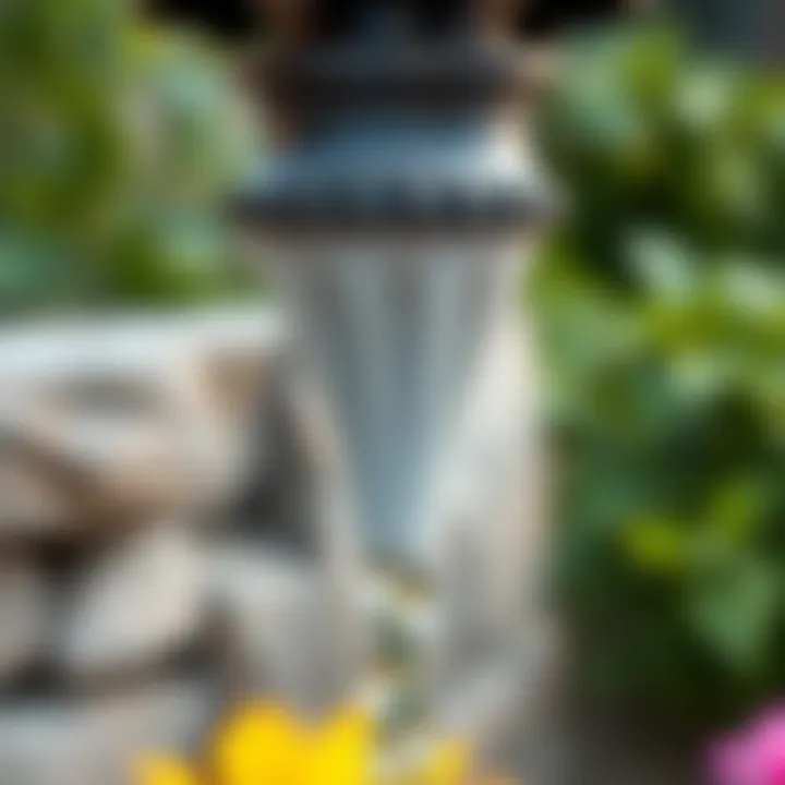 Exploring Materials for Rain Spouts Close-up of a stylish rain spout showcasing unique material