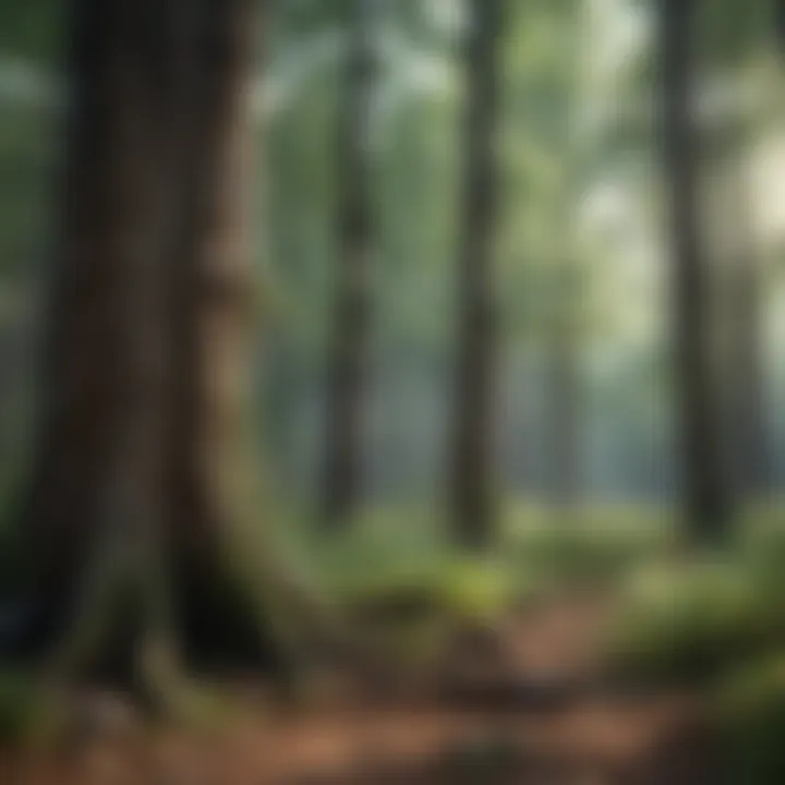 An array of diverse tree species showcasing biodiversity.