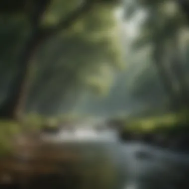 Trees and the Hydrological Cycle A flowing river surrounded by lush trees