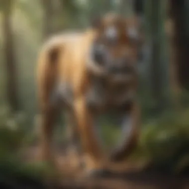 Ethereal Tiger Signifying Ecosystem Disruption Tiger Roaming Through Forest