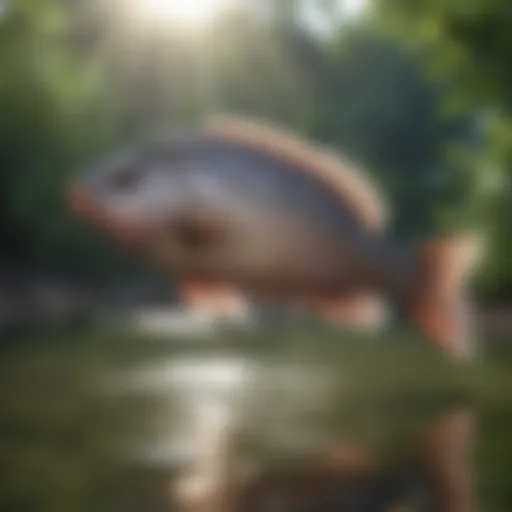 A tranquil tilapia pond showcasing optimal stocking density