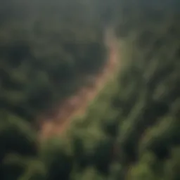 Aerial view of a lush forest showcasing sustainable logging practices.