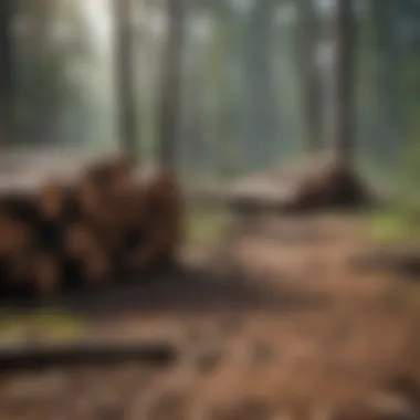 Diagram depicting the environmental effects of logging activities.