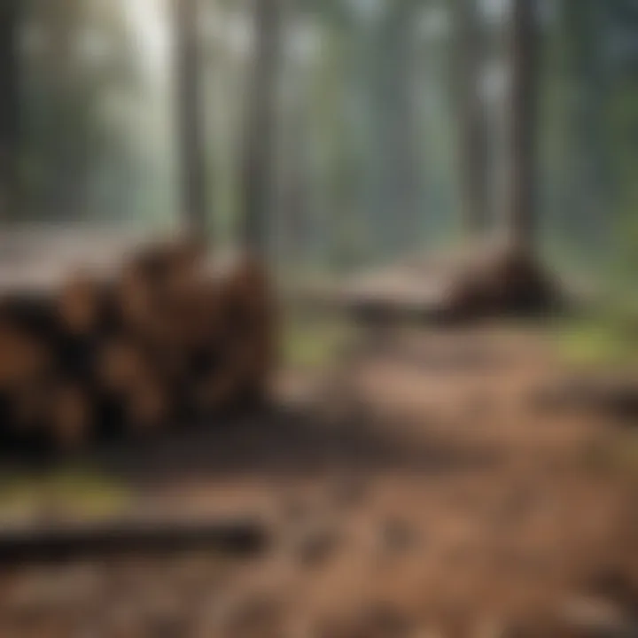 Diagram depicting the environmental effects of logging activities.