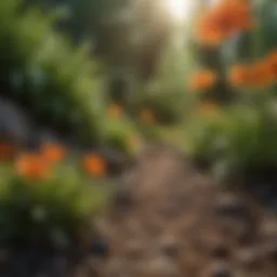 Healthy plants thriving from spring fertilization