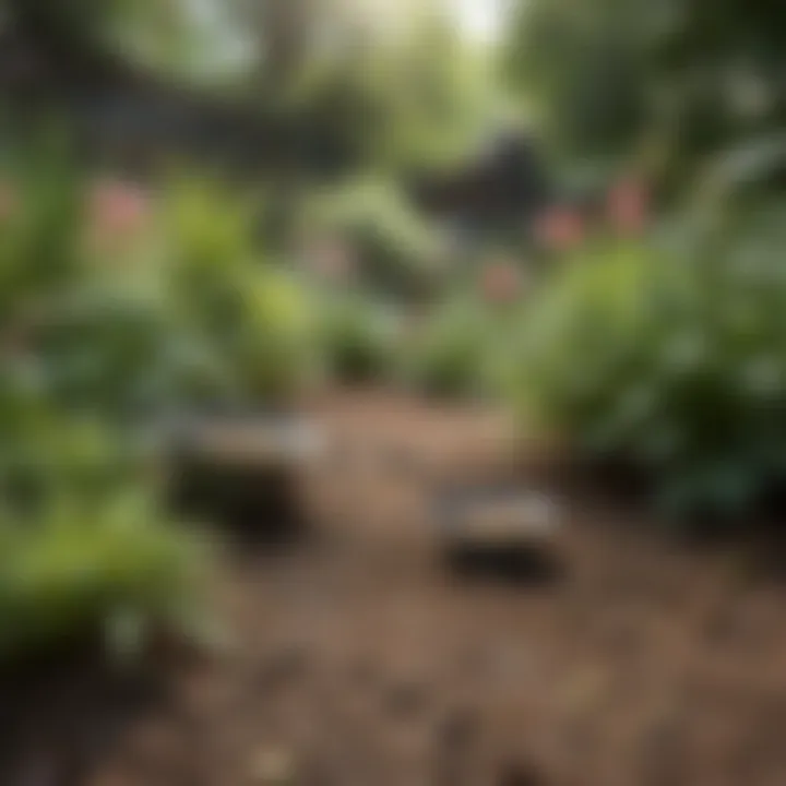 Various types of fertilizers displayed in garden setting