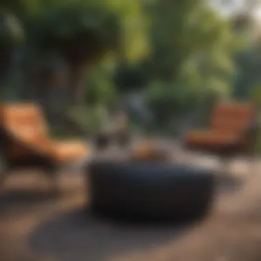 Elegant Outdoor Furniture Crafted from Recycled Rims Recycled rims transformed into stylish outdoor furniture