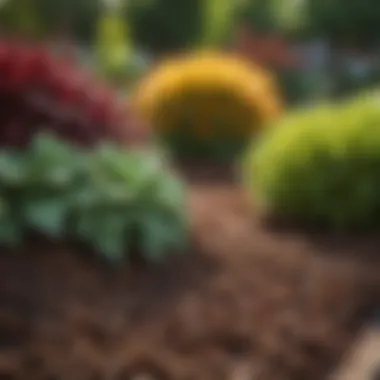 Aesthetic Benefits of Treated Mulch A vibrant garden bed adorned with treated mulch, showcasing its aesthetic appeal.