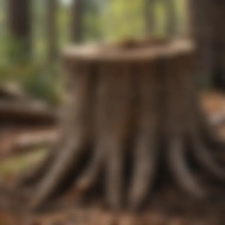 An eco-friendly method for disposing of tree stumps with mulch creation