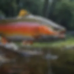 Trout fishing license regulations abstract illustration