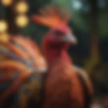 Vibrant Plumage Display for Mate Attraction Male turkey showcasing vibrant plumage to attract mate