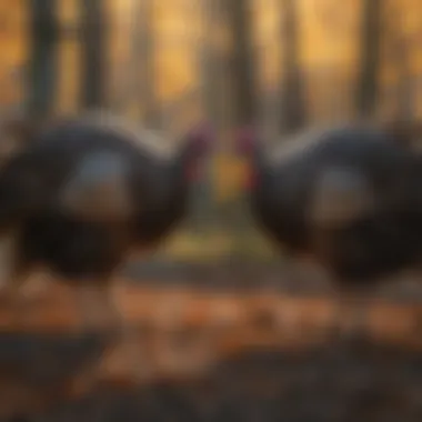 Turkeys engaging in unique mating ritual