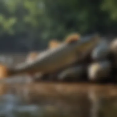Exquisite close-up of various natural fishing baits