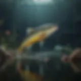 Captivating underwater view of bait set in action