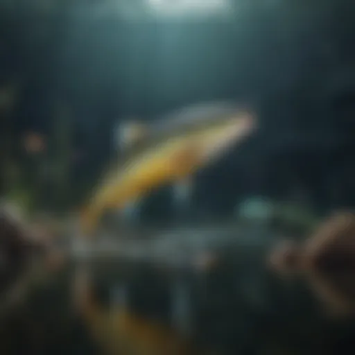Captivating underwater view of bait set in action