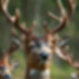 Close-up of antler growth illustrating age differences in whitetail deer