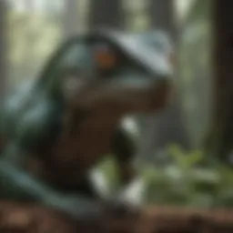 A diverse ecosystem showcasing native and alien species intermingling