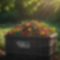 A vibrant compost bin filled with various organic materials.