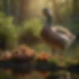A diverse assortment of natural foods suitable for ducks and geese