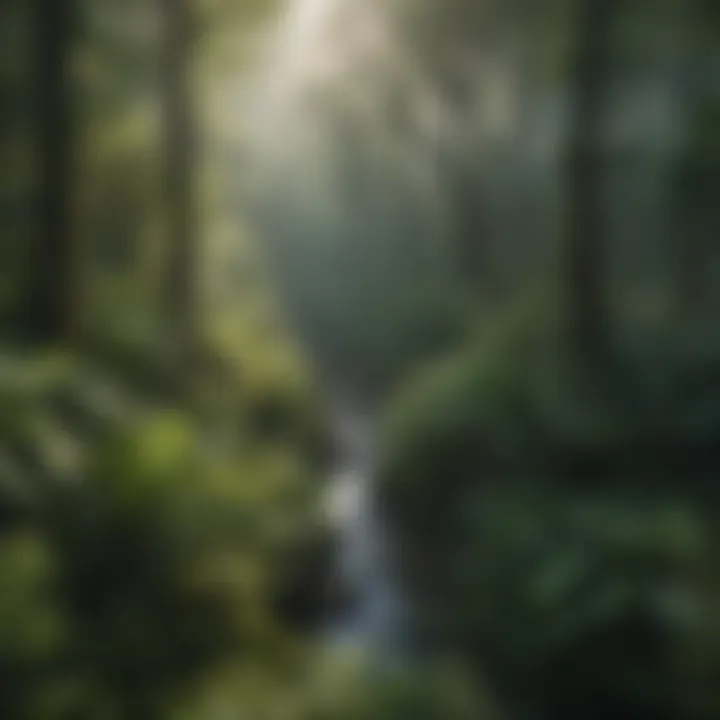 Aerial view of a lush forest showcasing biodiversity