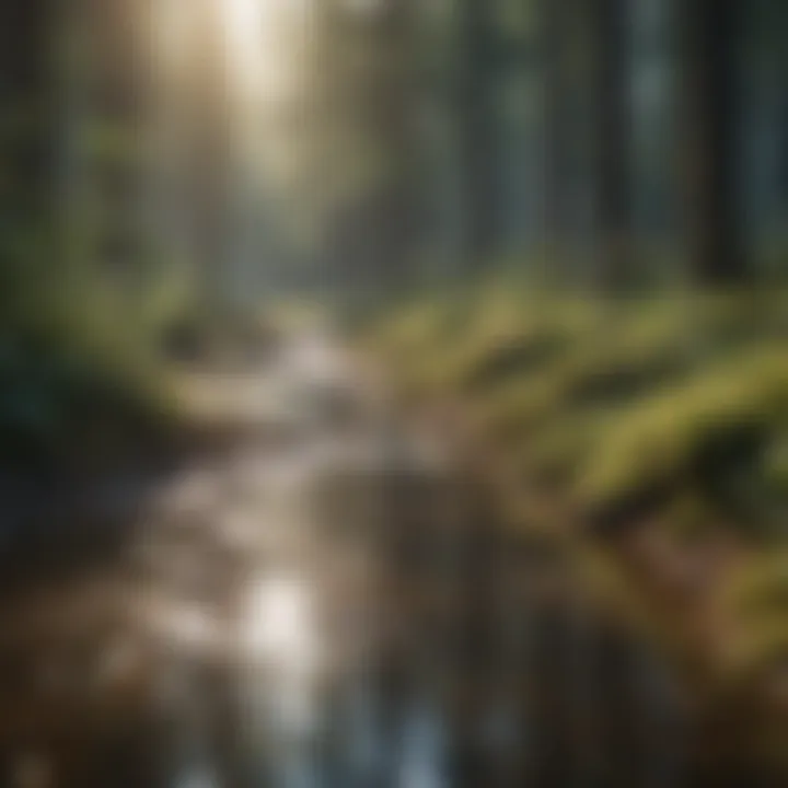 Visual representation of ecological impacts of septic systems on forest ecosystems
