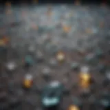 A close-up view of crushed glass particles showcasing their texture.