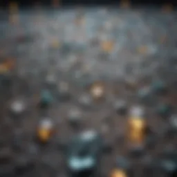 A close-up view of crushed glass particles showcasing their texture.