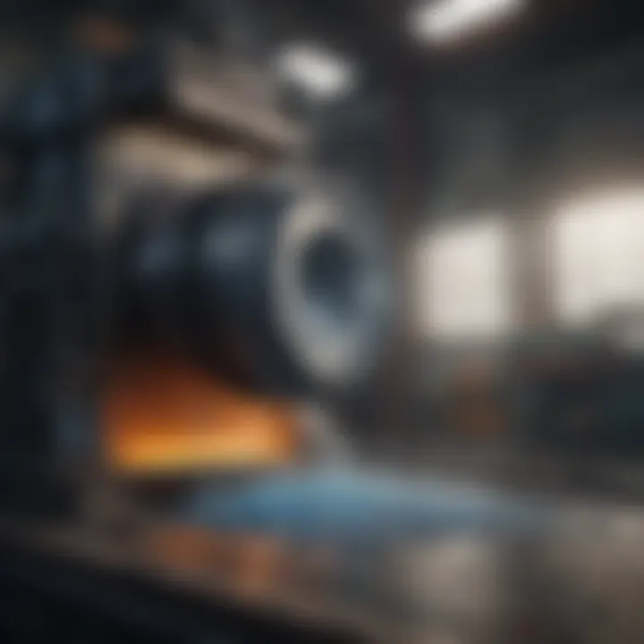 An advanced glass crushing machine in an industrial setting.