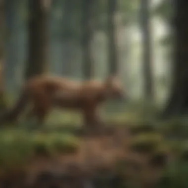 Disruption of Forest Ecosystem by Invasive Species Illustration of invasive species disrupting forest ecosystem