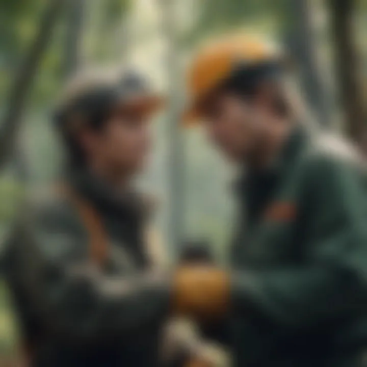 A group of arborists collaborating in a workshop