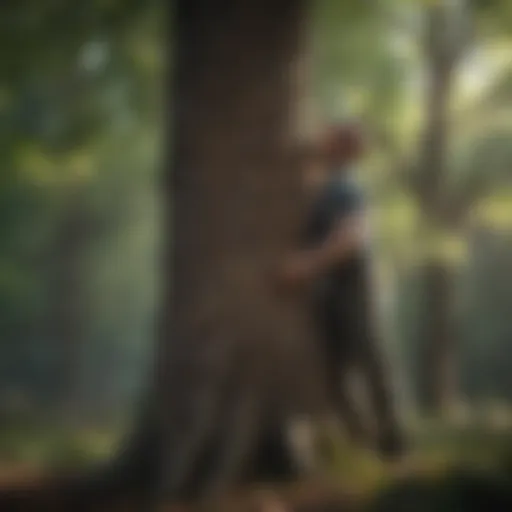 A certified arborist assessing a tree's health