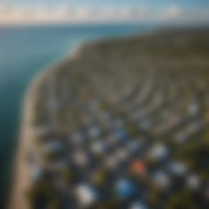 An aerial shot of Key West showcasing its beautiful coastline and vibrant culture