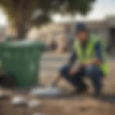 Community members participating in a waste management awareness event