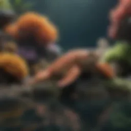 A diverse marine ecosystem showcasing various species