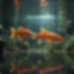A serene aquatic ecosystem showcasing diverse fish species in their natural habitat.
