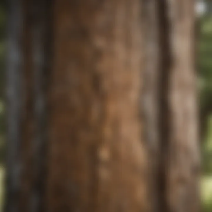 Close-up of oak tree bark displaying signs of health and resilience