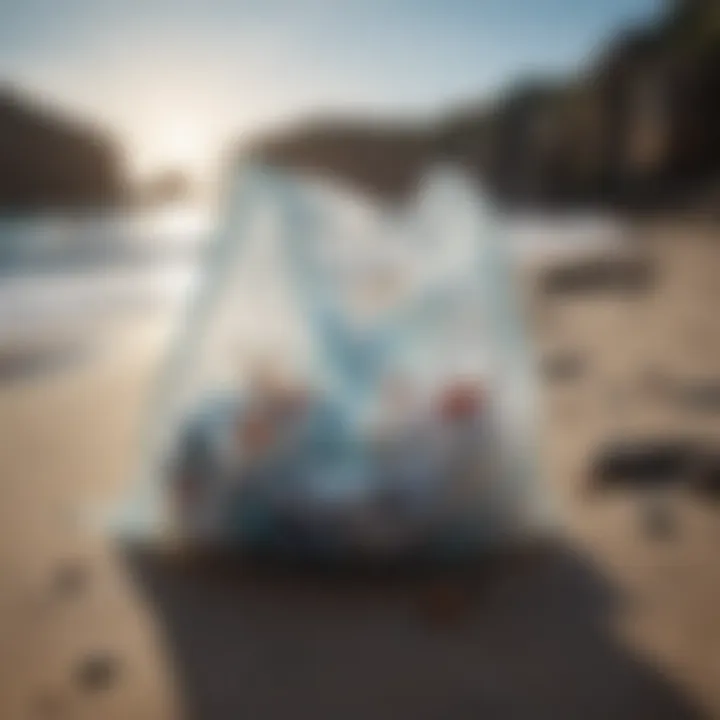 Visual representation of plastic pollution in oceans