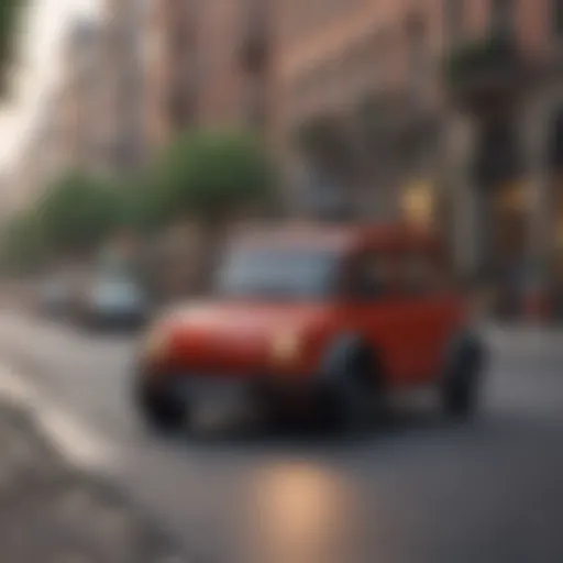 Illustration of a PZEV vehicle on a city road