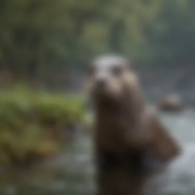 A river otter hunting in its natural habitat